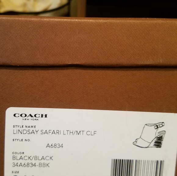 Coach size 9 Lindsay wedge. Peep toe - Picture 3 of 4